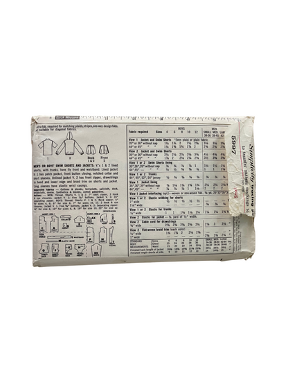 Simplicity 5997 Mens Size S Shorts Jacket Shirt FF