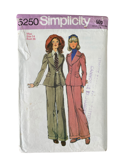 Simplicity 5250 Womens Size 14 Jacket Trousers