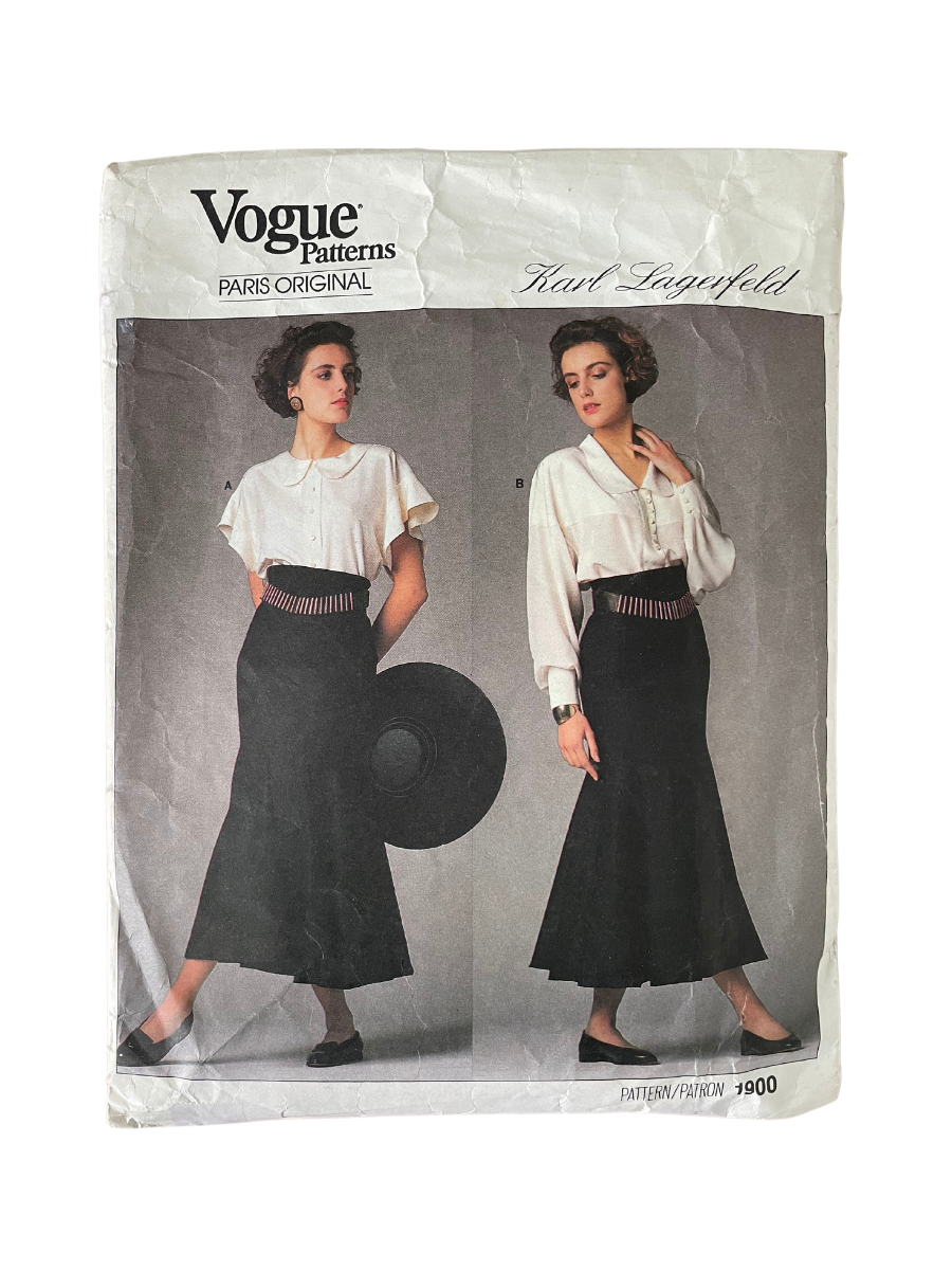 Vogue 1900 Womens Size 12 Blouse Skirt