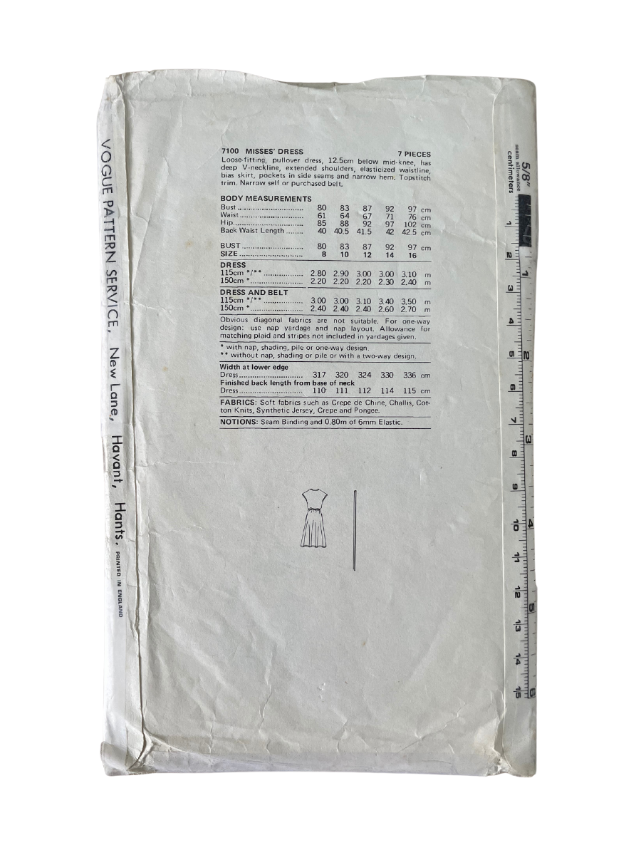 Vogue 7100 Womens Size 16 Dress