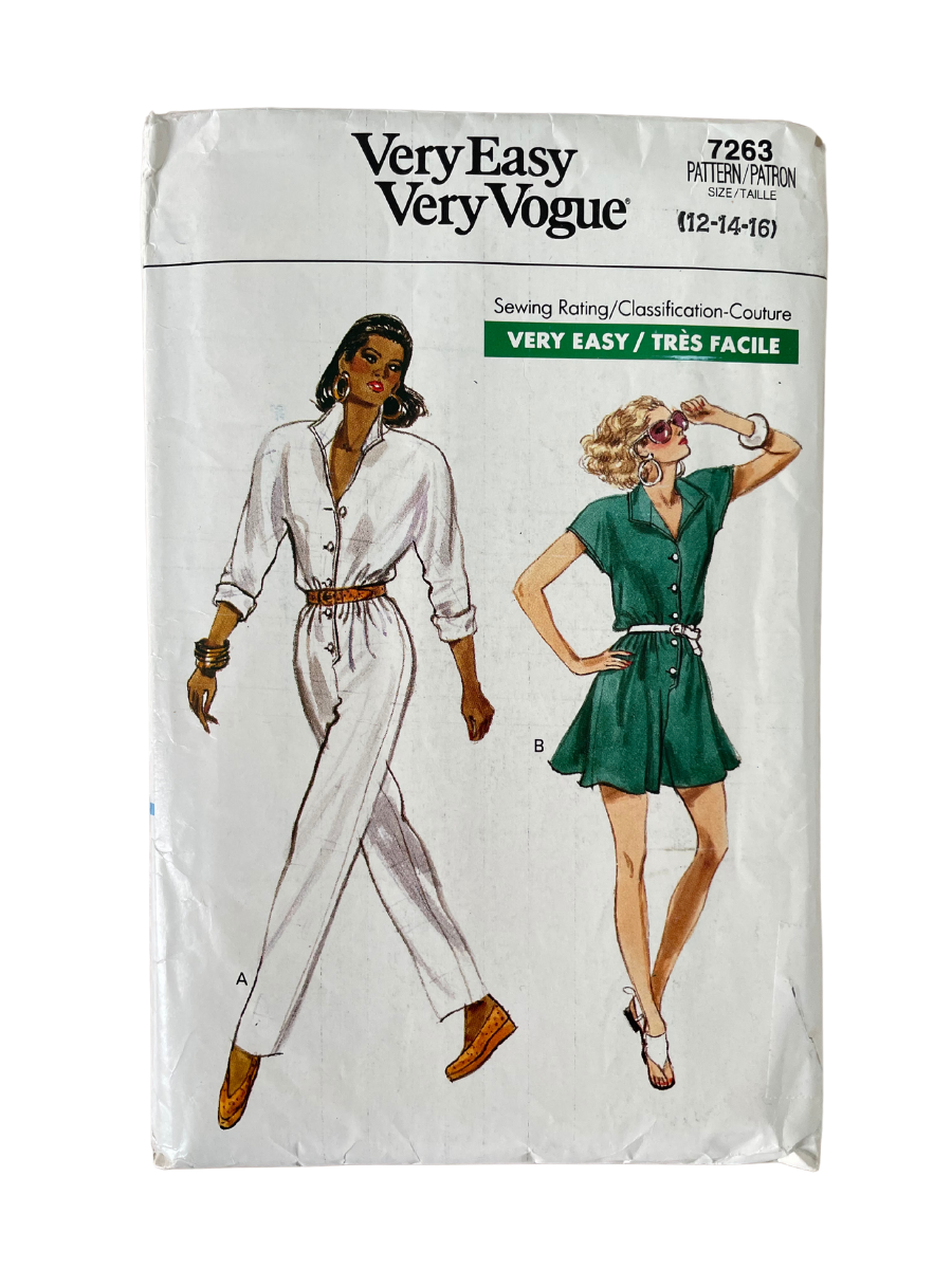 Vogue 7263 Womens Size 12 Jumpsuit Playsuit