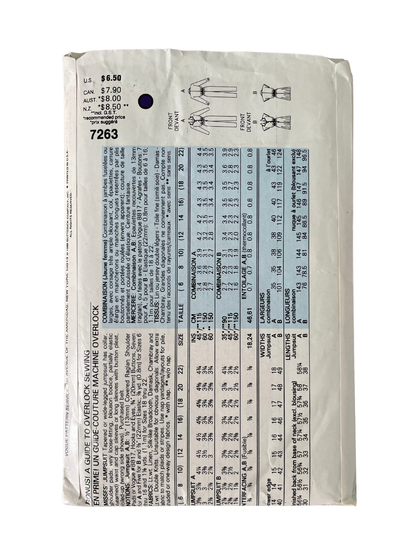 Vogue 7263 Womens Size 12 Jumpsuit Playsuit