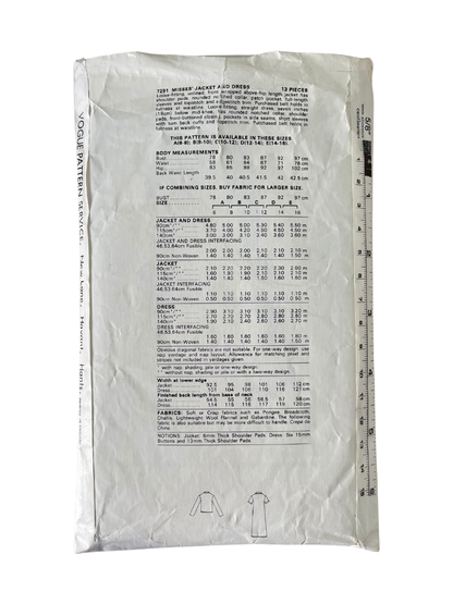 Vogue 7291 Womens Size 8-10 Dress