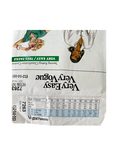 Vogue 7263 Womens Size 12 Jumpsuit Playsuit