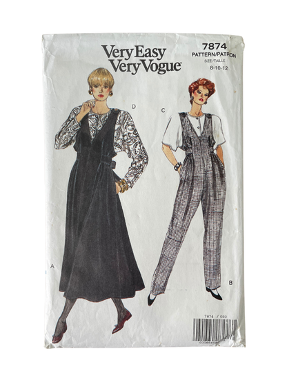 Vogue 7874 Womens Size 8-12 Maternity Dress Jumpsuit Top