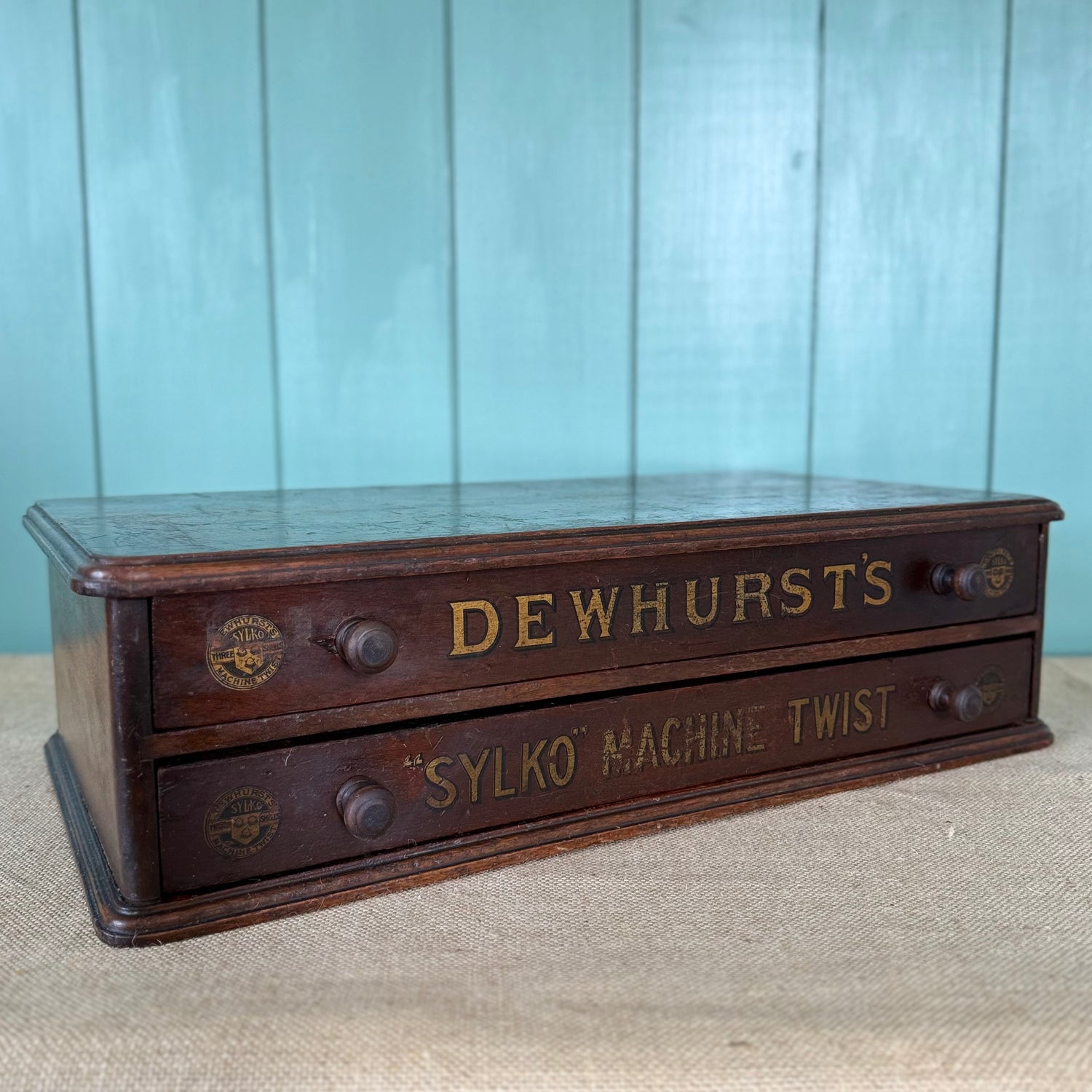 Antique Dewhurst’s Sylko Haberdashery Counter Display Cabinet