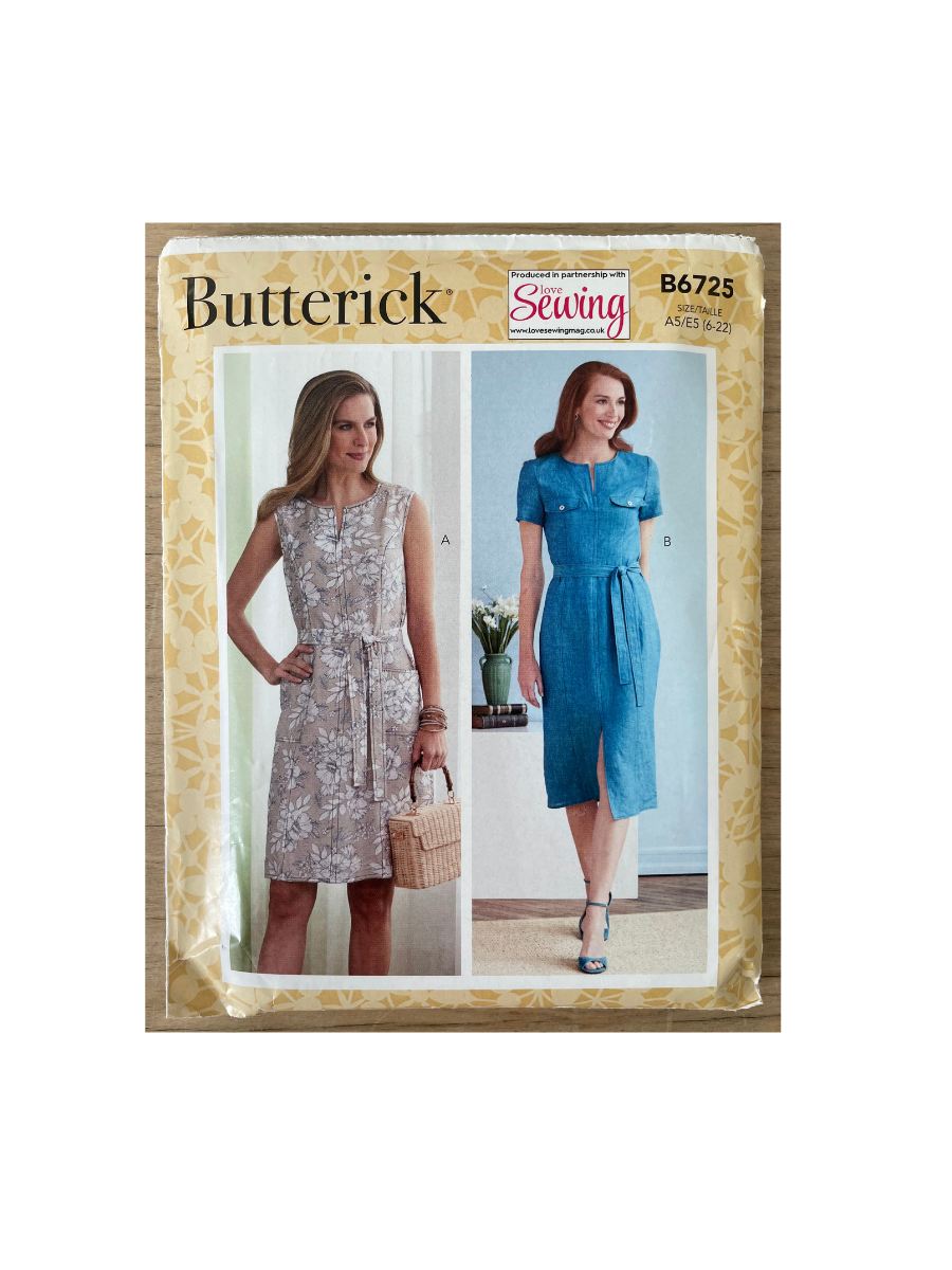 Butterick B6725 Womens Size 6-22 Dress FF – Vintage White Antiques