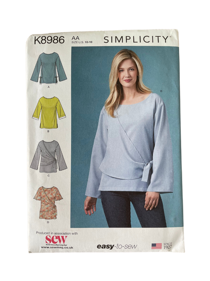 Simplicity K8986 Size 8-16 Top Blouse FF