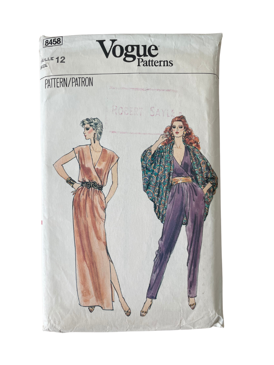 Vogue 8458 Womens Size 10 Jumpsuit Dress Jacket