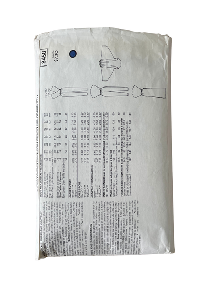 Vogue 8458 Womens Size 10 Jumpsuit Dress Jacket