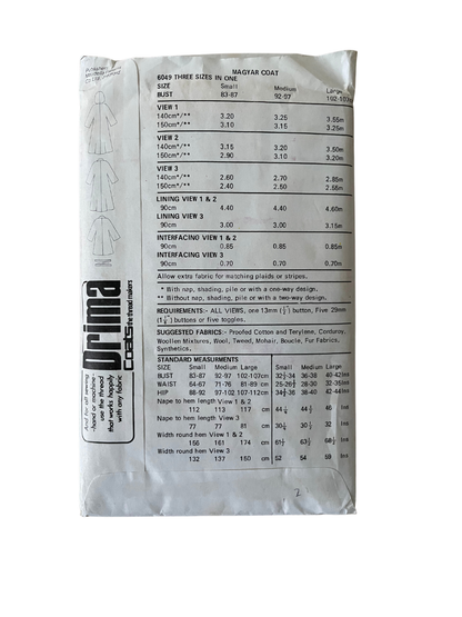 New Look 6049 Womens Size 8-18 Coat Jacket FF