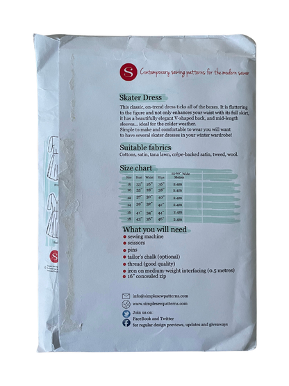 Simple Sew 006 Womens Size 8-20 Dress FF