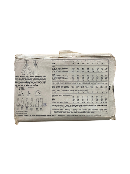 Simplicity 1510 Womens Size 12 Dress FF