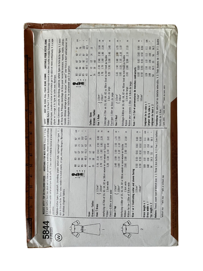 Simplicity 5844 Womens Size 10 Dress Top FF