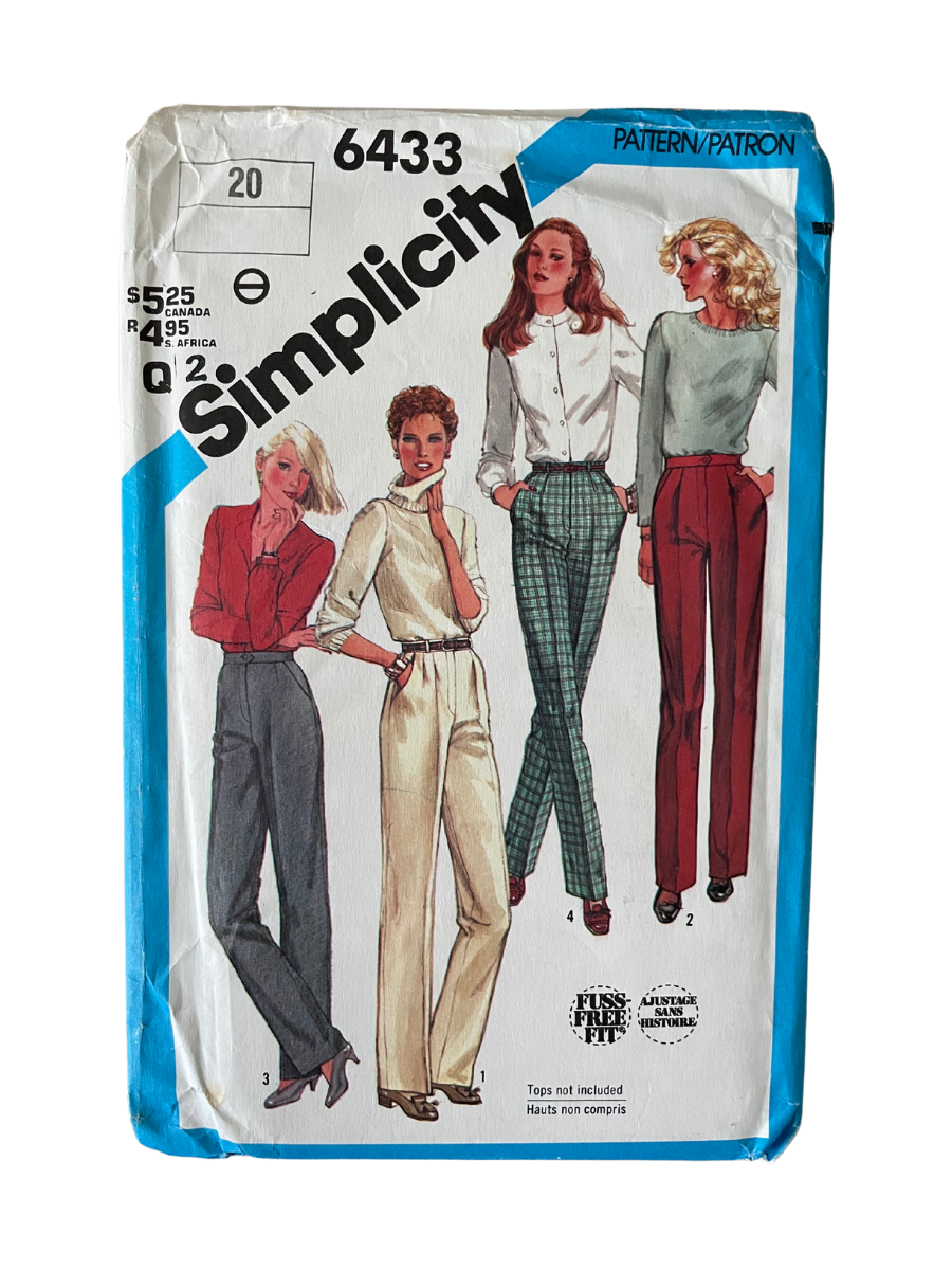 Mult 6433 Simplicity 6433 Womens Size 18 Trousers FF – Vintage White Antiques