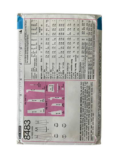 Simplicity 8483 Womens Size 12 Slip FF