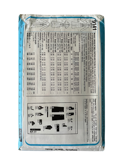 Simplicity 9141 Womens Size 16-18 Dress FF