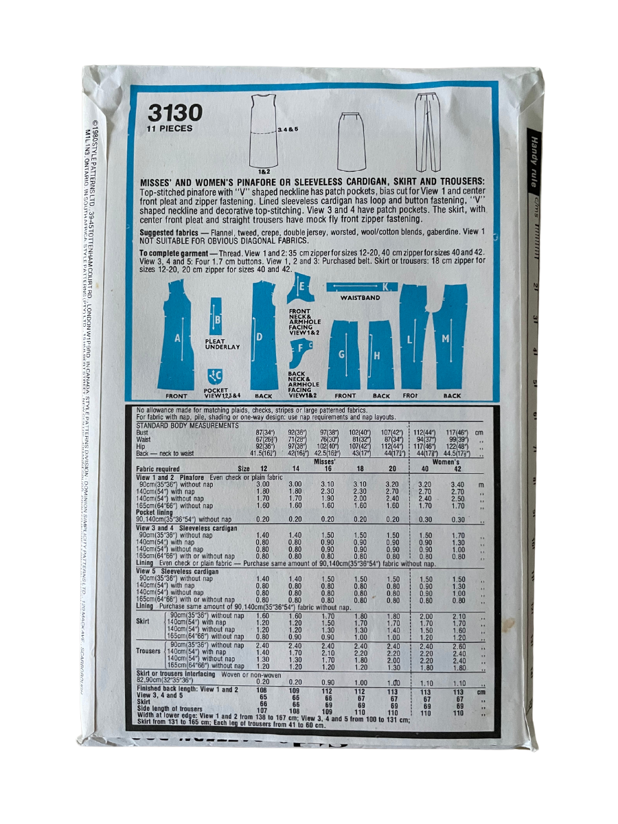 Style 3130 Womens Size 16 Dress Pinafore Trousers Skirt FF