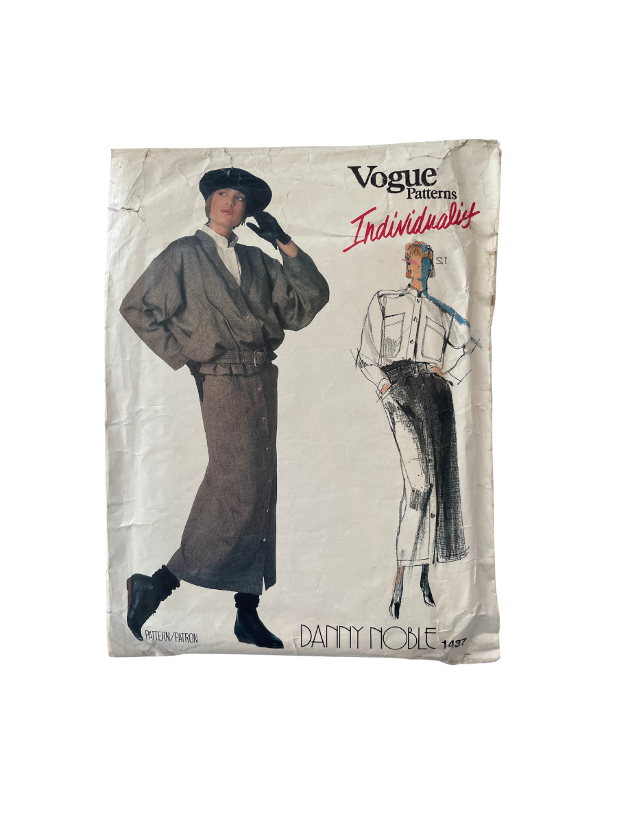 Vogue 1437 Womens Size 10 Jacket Skirt Shirt