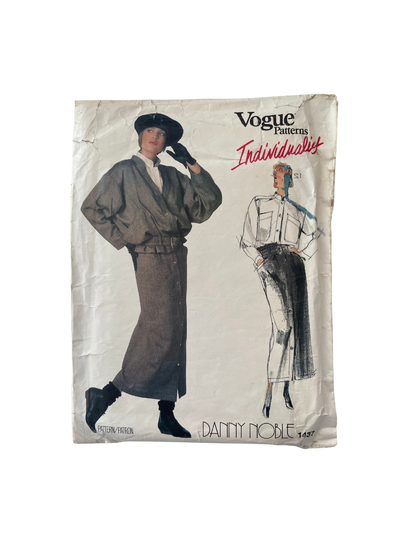 Vogue 1437 Womens Size 10 Jacket Skirt Shirt