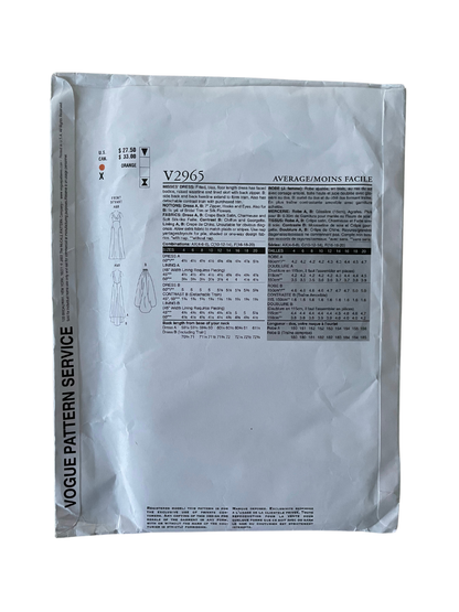 Vogue V2965 Womens Size 8-12 Wedding Dress Bridesmaid FF