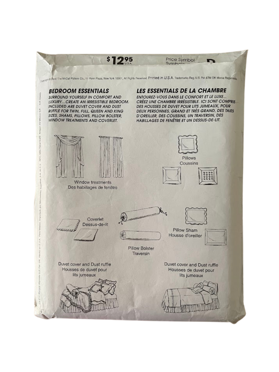 McCalls 3069 Bedroom Curtains Duvet Coverlet Pillows FF