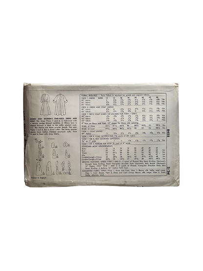 Simplicity 8455 Womens Size 6-8 Dress Coat FF