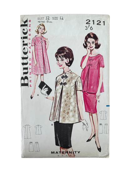 Butterick 2121 Womens Size 8 UK Maternity Dress