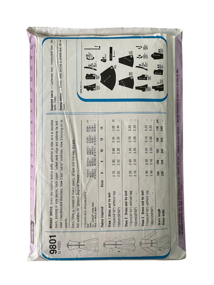 Simplicity 9801 Womens Size 10 UK Dress FF