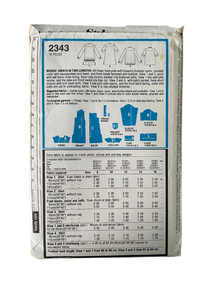 Style 2343 Womens Size 10 UK Shirt Blouse FF