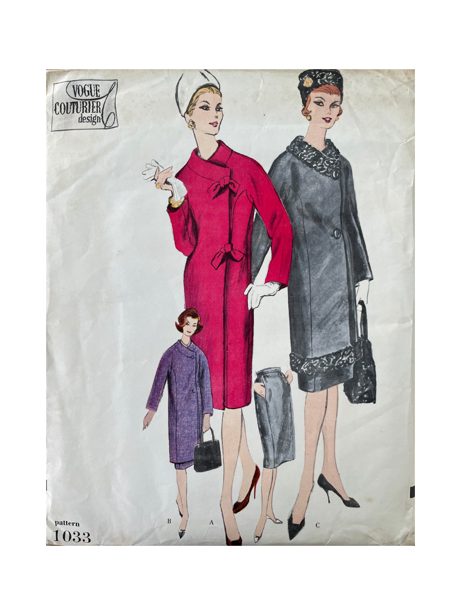 Vogue 1033 Womens Size 10 UK Coat Skirt FF