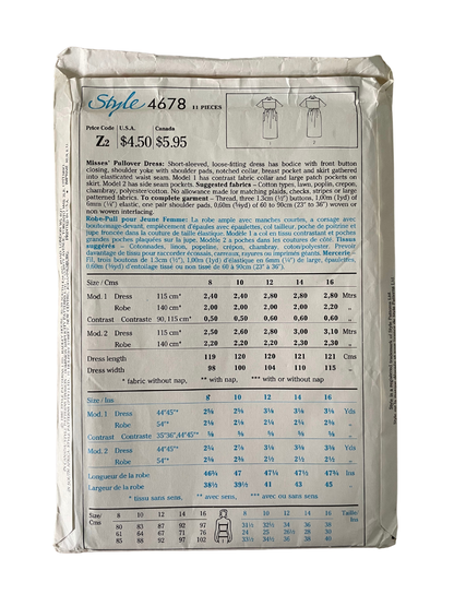 Style 4678 Womens Size 6-10 UK Dress FF