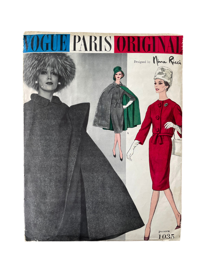 Vogue 1035 Womens Size 10 UK Skirt Jacket Cape