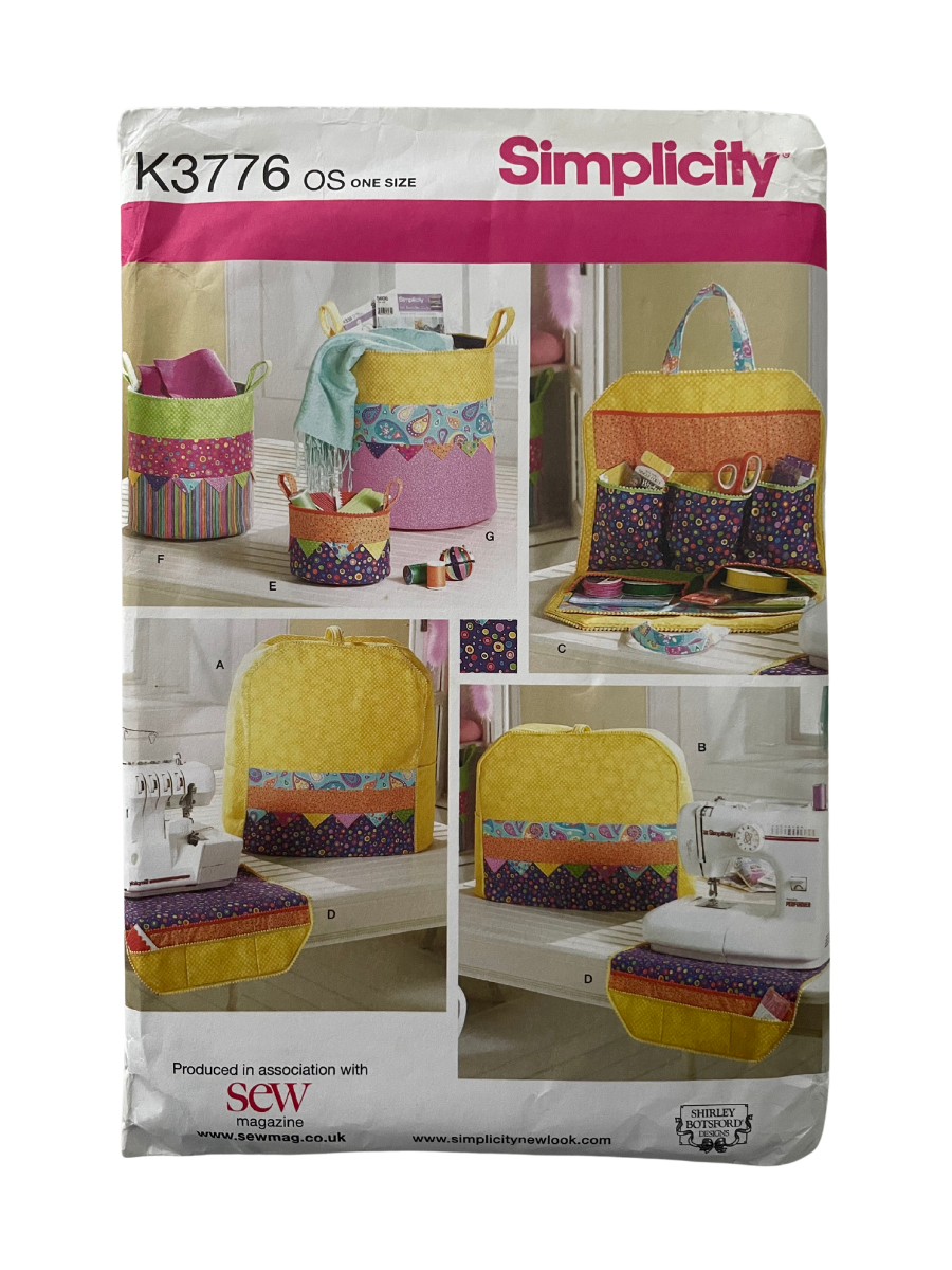 Simplicity K3776 One Size Sewing Accessories Bag Basket Cover FF