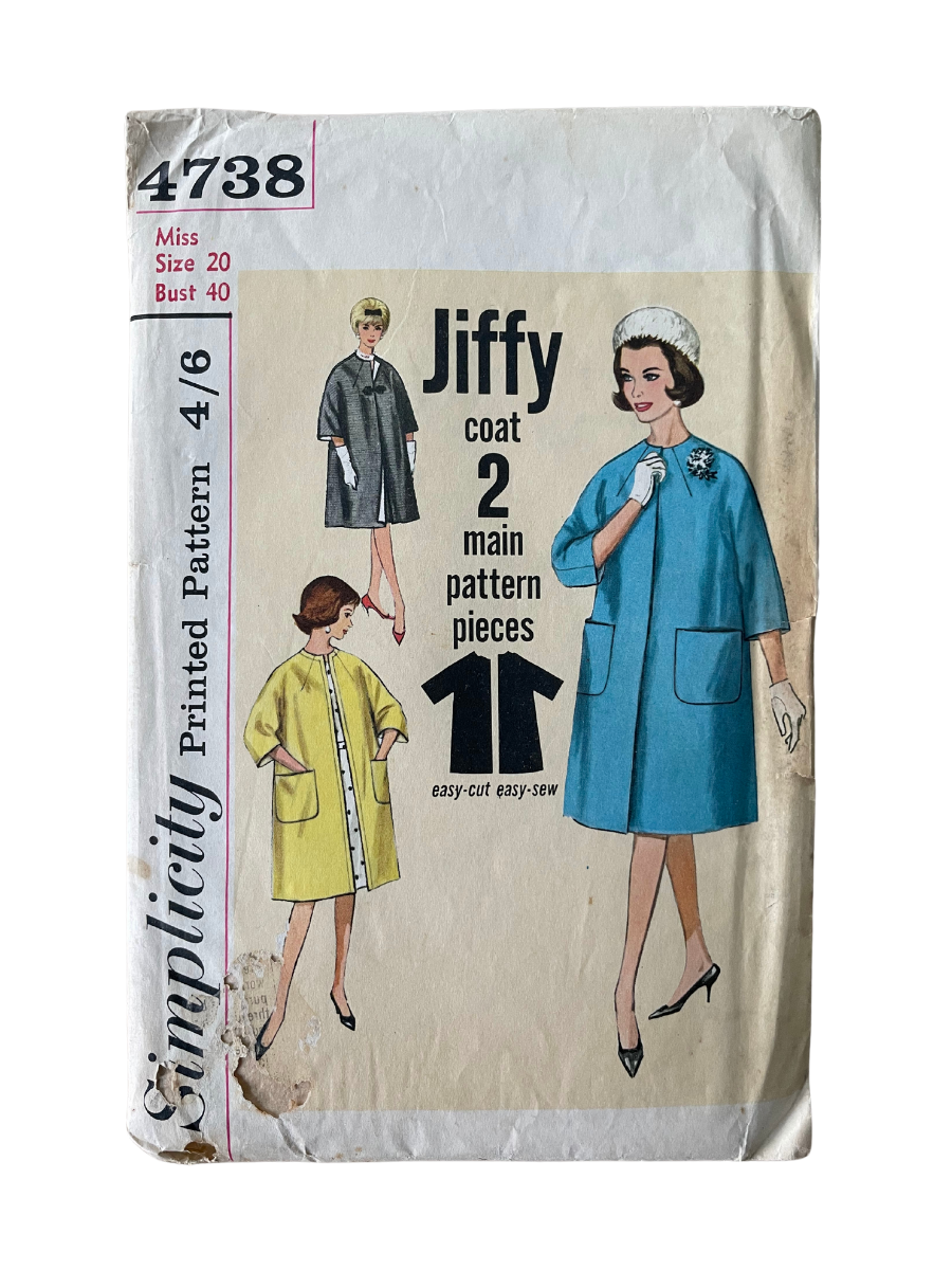Simplicity 4738 Womens Size 16-18 Coat FF