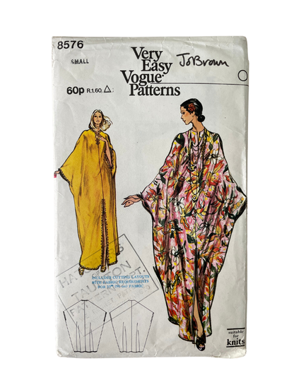 Vogue 8576 Womens Size S Caftan Kaftan Loungewear