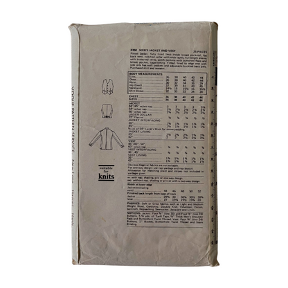 Vogue 8358 Mens Chest 42” Jacket Waistcoat