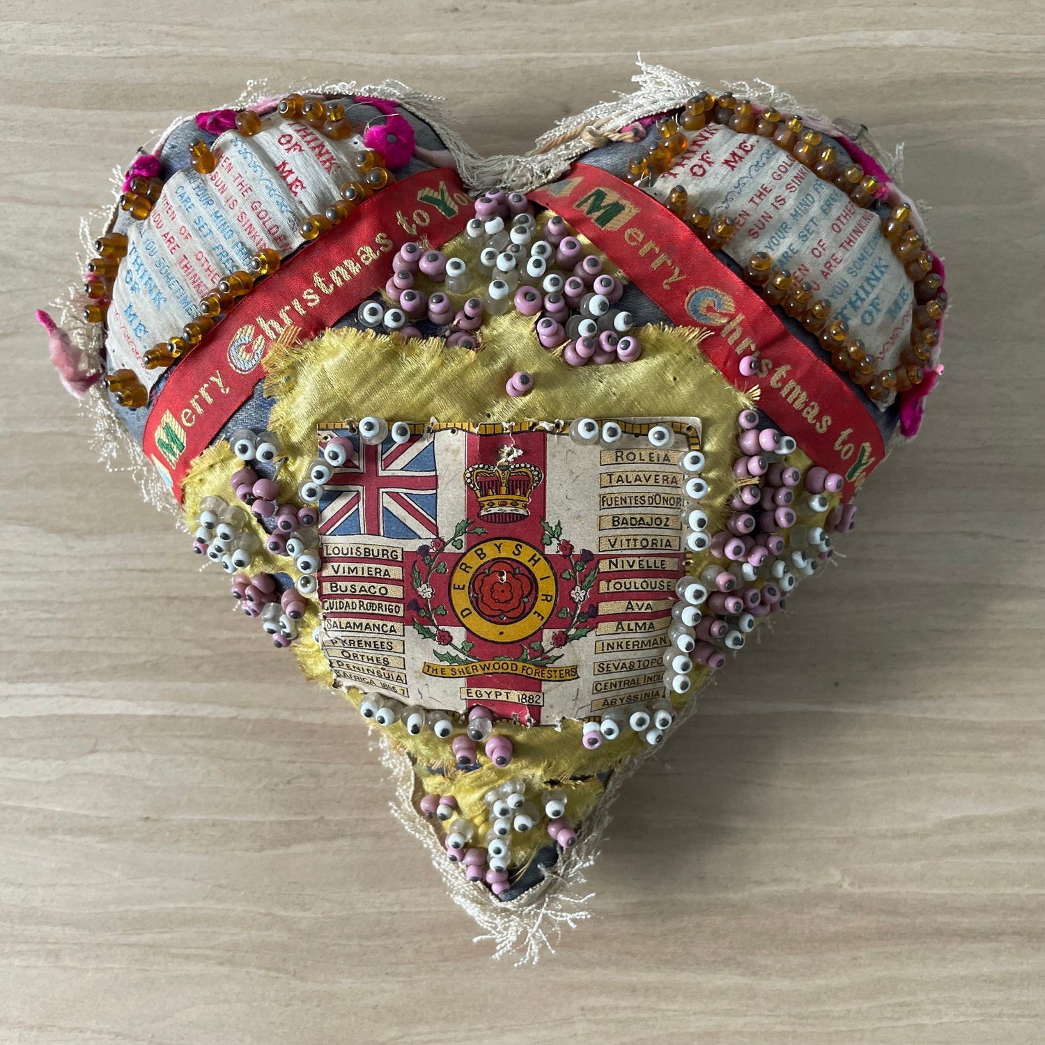 Antique WW1 Regimental Silk Sweetheart Pin Cushion