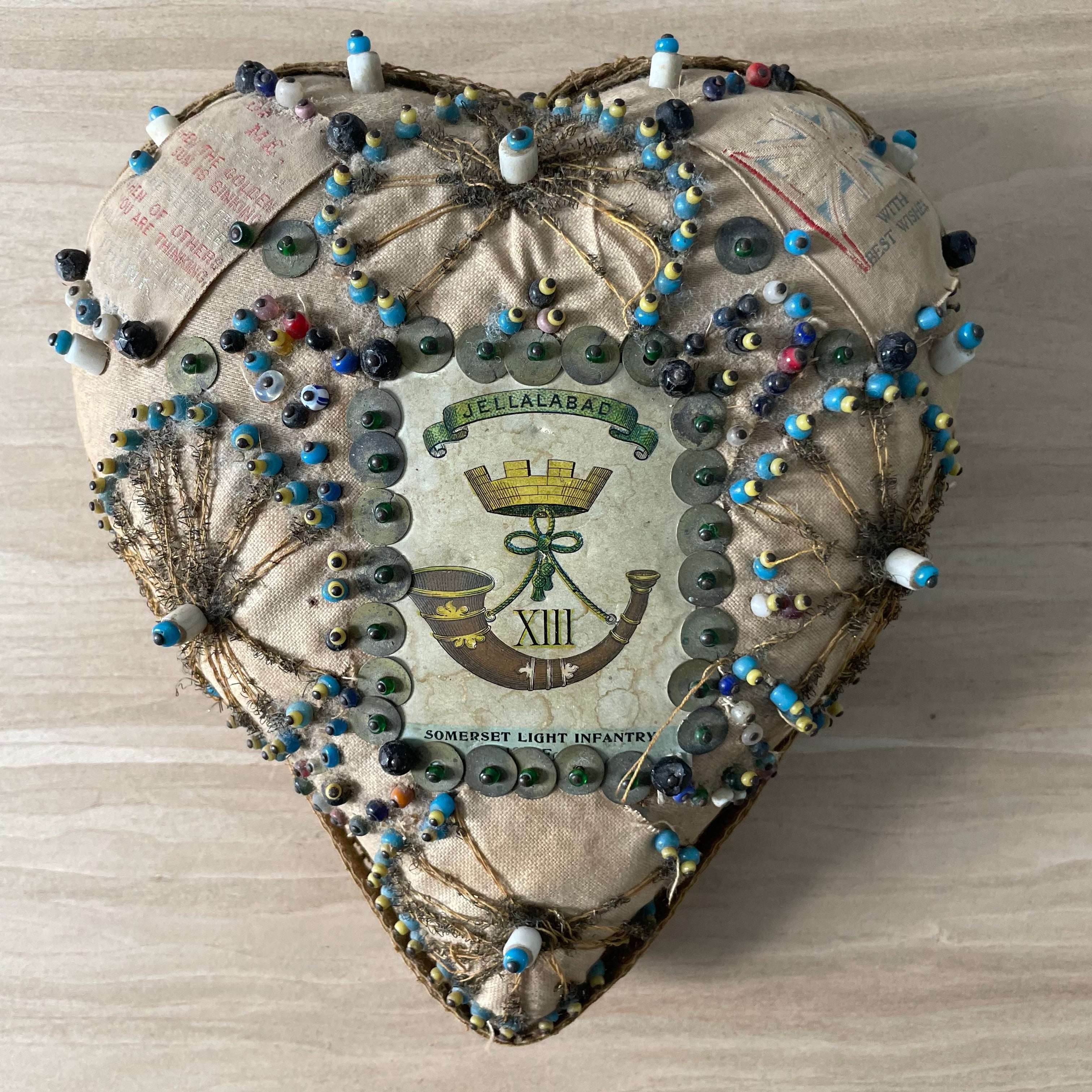 Antique WW1 Regimental Silk Sweetheart Pin Cushion