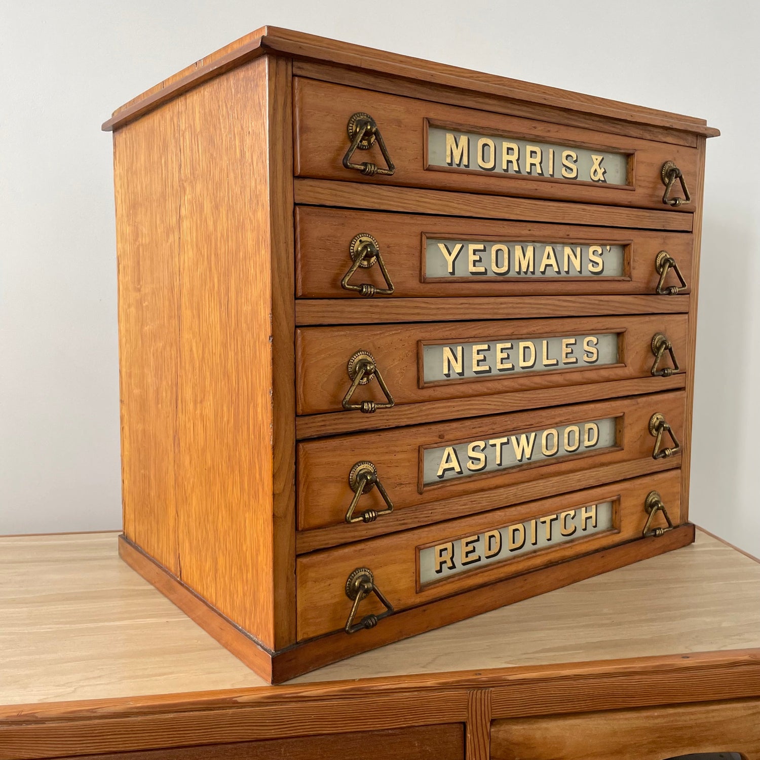 Antique Morris &amp; Yeomans Needle Haberdashery Cabinet