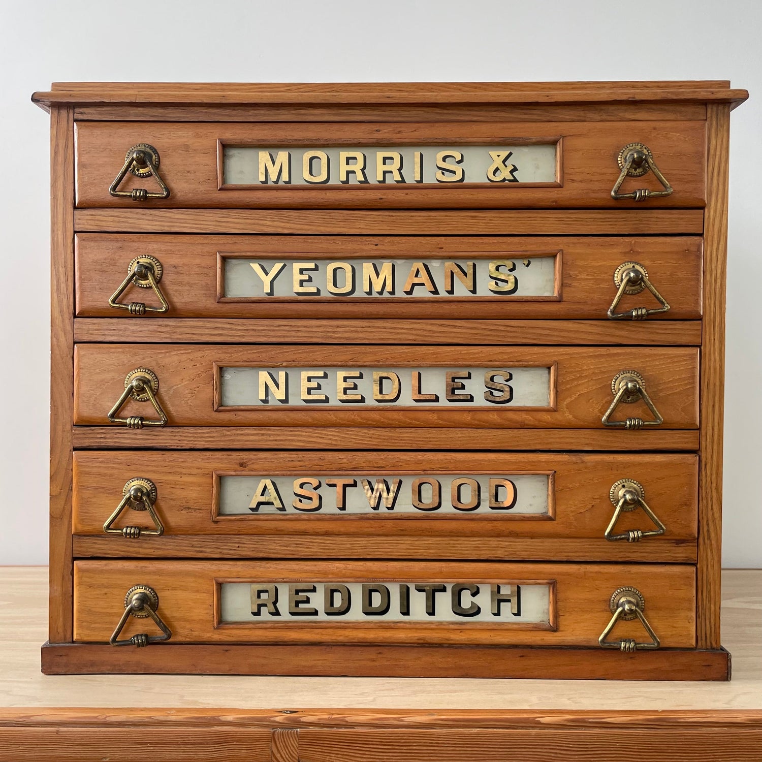 Antique Morris &amp; Yeomans Needle Haberdashery Cabinet