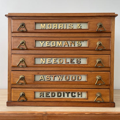 Antique Morris &amp; Yeomans Needle Haberdashery Cabinet