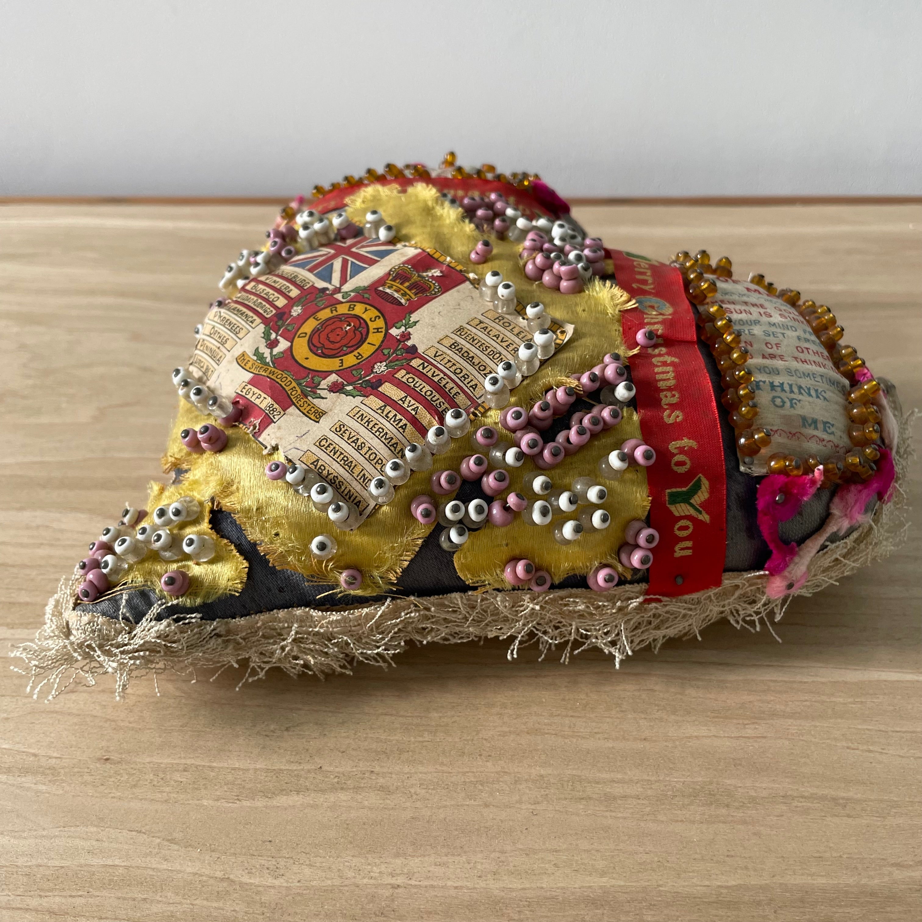 Antique WW1 Regimental Silk Sweetheart Pin Cushion