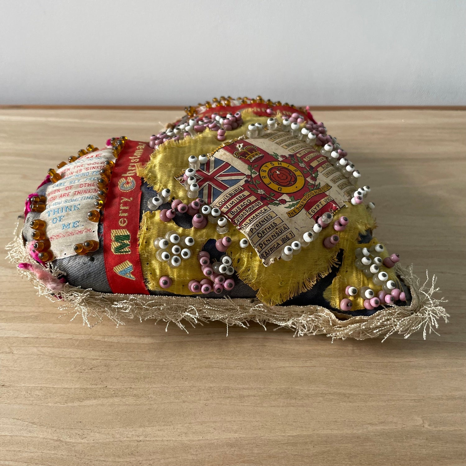 Antique WW1 Regimental Silk Sweetheart Pin Cushion