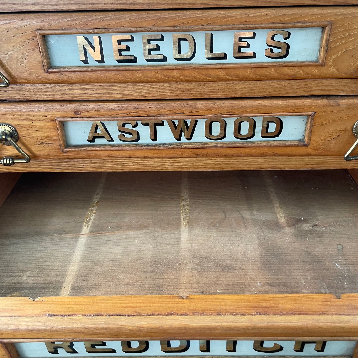 Antique Morris &amp; Yeomans Needle Haberdashery Cabinet