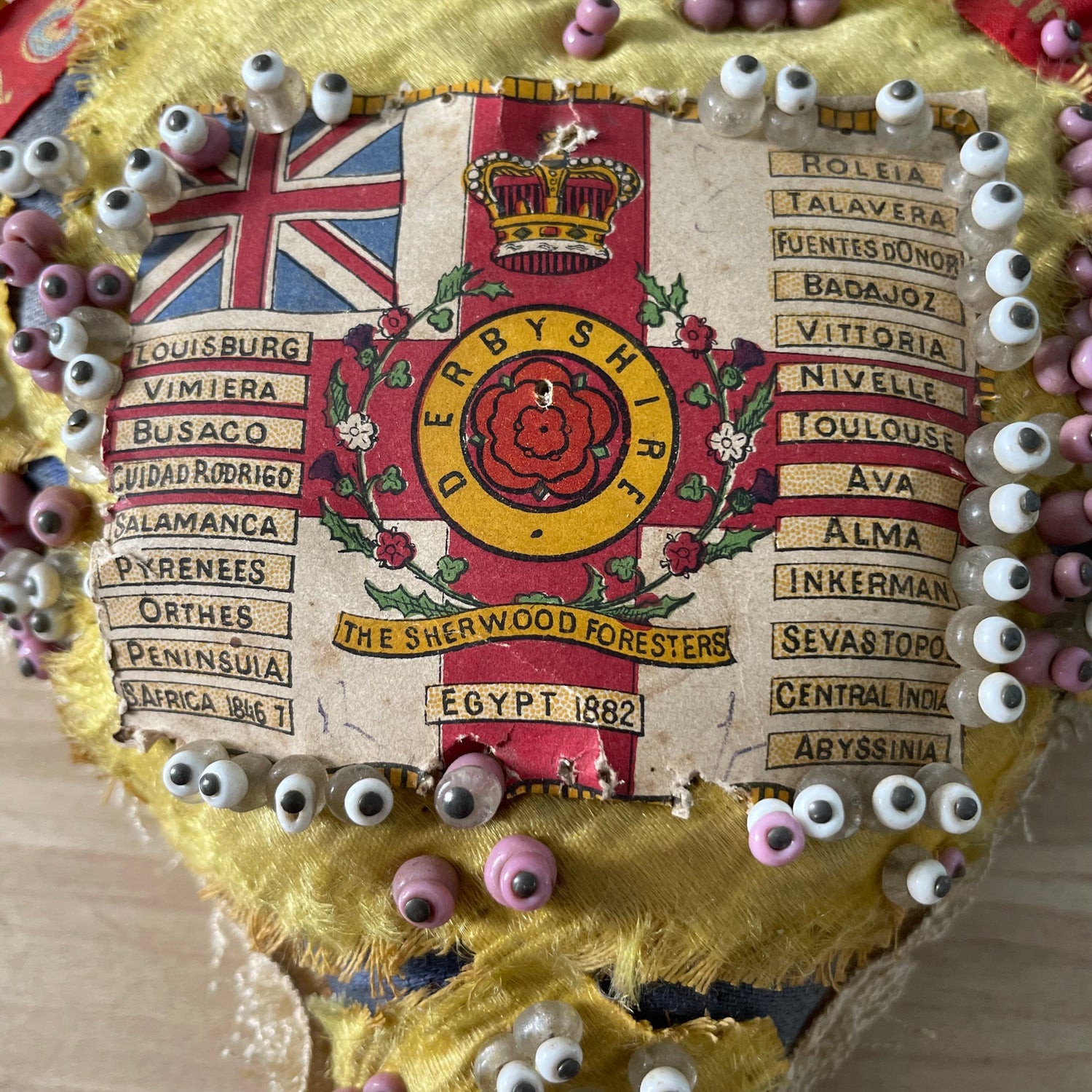 Antique WW1 Regimental Silk Sweetheart Pin Cushion