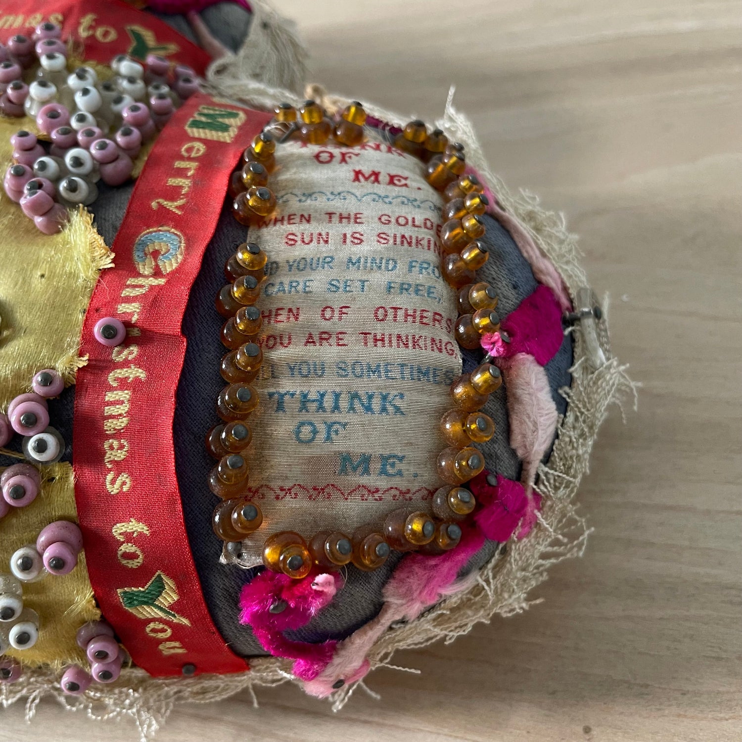 Antique WW1 Regimental Silk Sweetheart Pin Cushion