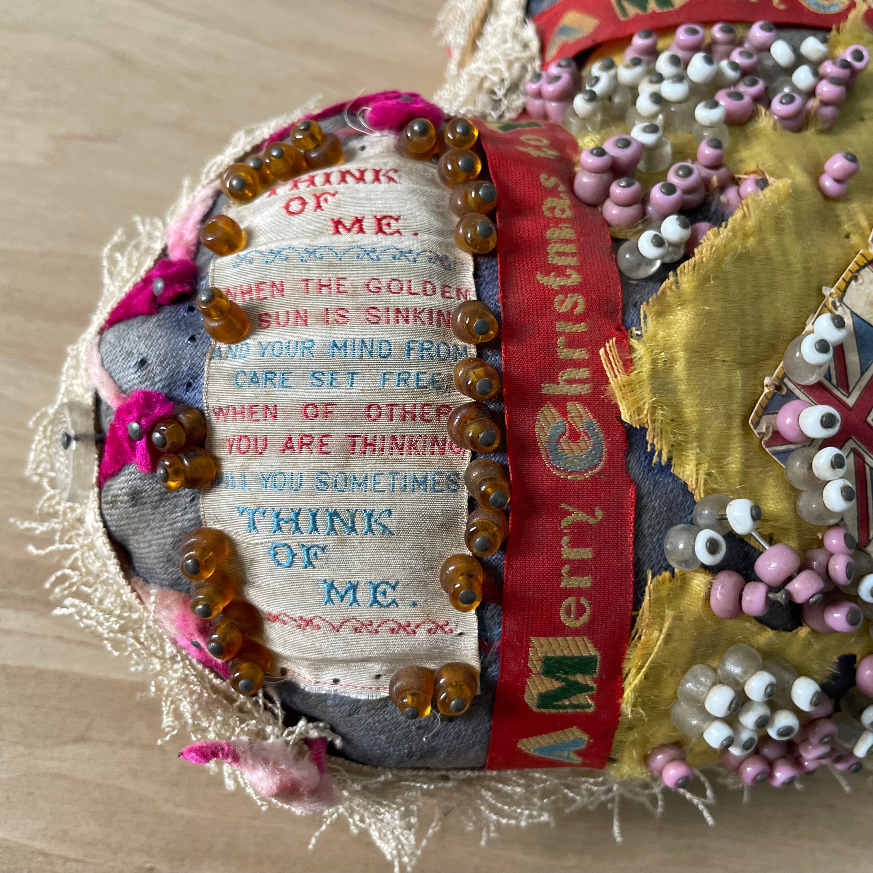 Antique WW1 Regimental Silk Sweetheart Pin Cushion