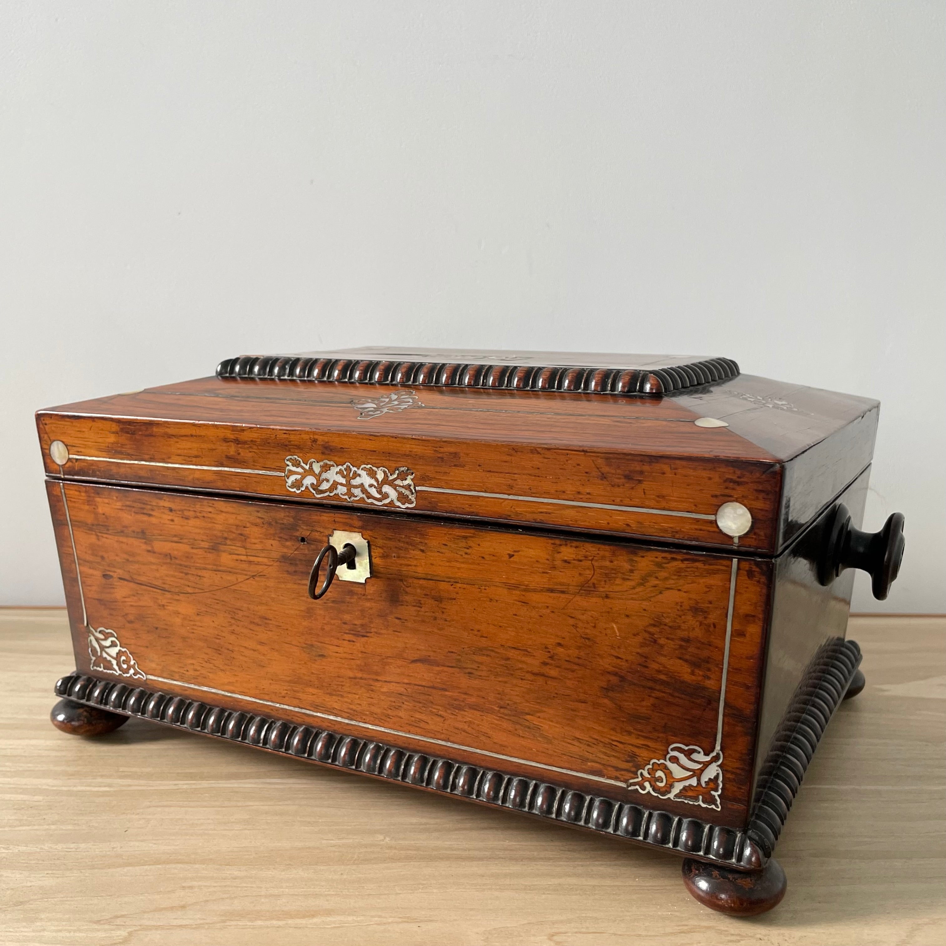 Antique Rosewood Sewing Box – Dated 1839 with Original Tools &amp; Provenance