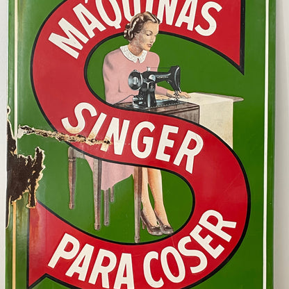 1940s Singer Shop Advertising Enamel Sign